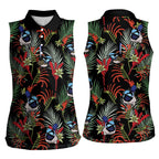 Australia Kangaroo Paw And Splendid Fairy-wren Women Sleeveless Polo Shirt Sameless Style