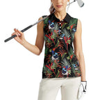 Australia Kangaroo Paw And Splendid Fairy-wren Women Sleeveless Polo Shirt Sameless Style