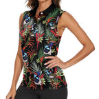 Australia Kangaroo Paw And Splendid Fairy-wren Women Sleeveless Polo Shirt Sameless Style