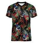 Australia Kangaroo Paw And Splendid Fairy-wren Women V-Neck T-Shirt Sameless Style