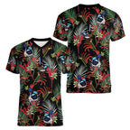Australia Kangaroo Paw And Splendid Fairy-wren Women V-Neck T-Shirt Sameless Style