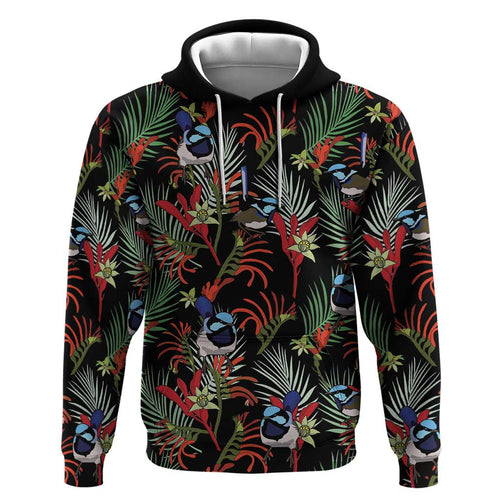 Australia Kangaroo Paw And Splendid Fairy-wren Zip Hoodie Sameless Style
