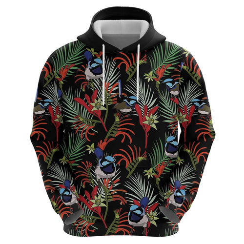 Australia Kangaroo Paw And Splendid Fairy-wren Zip Hoodie Sameless Style