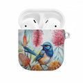 Splendid Fairy-wren Australia AirPods Case Aussie National Flowers - Watercolor Style - Aussie Hoodie