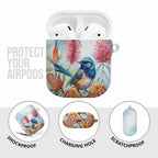 Splendid Fairy-wren Australia AirPods Case Aussie National Flowers - Watercolor Style - Aussie Hoodie