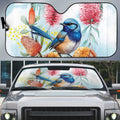 Splendid Fairy-wren Australia Auto Sun Shade Aussie National Flowers - Watercolor Style - Aussie Hoodie