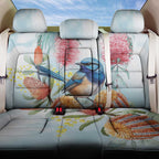 Splendid Fairy-wren Australia Back Car Seat Cover Aussie National Flowers - Watercolor Style