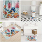 Splendid Fairy-wren Australia Bathroom Set Aussie National Flowers - Watercolor Style - Aussie Hoodie