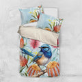 Splendid Fairy-wren Australia Bedding Set Aussie National Flowers - Watercolor Style