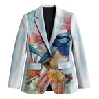Splendid Fairy-wren Australia Blazer Aussie National Flowers - Watercolor Style - Aussie Hoodie