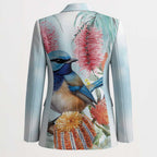 Splendid Fairy-wren Australia Blazer Aussie National Flowers - Watercolor Style - Aussie Hoodie