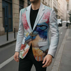 Splendid Fairy-wren Australia Blazer Aussie National Flowers - Watercolor Style - Aussie Hoodie