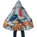 Splendid Fairy-wren Australia Cloak Aussie National Flowers - Watercolor Style - Aussie Hoodie