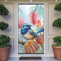 Splendid Fairy-wren Australia Door Cover Aussie National Flowers - Watercolor Style - Aussie Hoodie