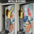 Splendid Fairy-wren Australia Door Cover Aussie National Flowers - Watercolor Style - Aussie Hoodie