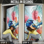 Splendid Fairy-wren Australia Door Cover Aussie National Flowers - Watercolor Style - Aussie Hoodie