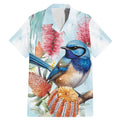 Splendid Fairy-wren Australia Family Matching Mermaid Dress and Hawaiian Shirt Aussie National Flowers - Watercolor Style