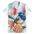 Splendid Fairy-wren Australia Family Matching Summer Maxi Dress and Hawaiian Shirt Aussie National Flowers - Watercolor Style
