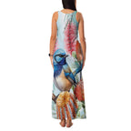 Splendid Fairy-wren Australia Family Matching Tank Maxi Dress and Hawaiian Shirt Aussie National Flowers - Watercolor Style