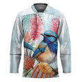 Splendid Fairy-wren Australia Hockey Jersey Aussie National Flowers - Watercolor Style - Aussie Hoodie