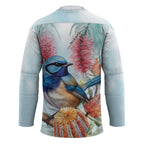 Splendid Fairy-wren Australia Hockey Jersey Aussie National Flowers - Watercolor Style - Aussie Hoodie