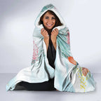 Splendid Fairy-wren Australia Hooded Blanket Aussie National Flowers - Watercolor Style
