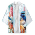 Splendid Fairy-wren Australia Kimono Aussie National Flowers - Watercolor Style - Aussie Hoodie