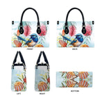 Splendid Fairy-wren Australia Leather Bag Aussie National Flowers - Watercolor Style - Aussie Hoodie