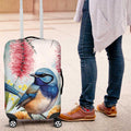 Splendid Fairy-wren Australia Luggage Cover Aussie National Flowers - Watercolor Style