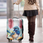 Splendid Fairy-wren Australia Luggage Cover Aussie National Flowers - Watercolor Style