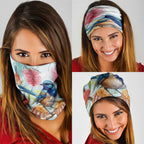 Splendid Fairy-wren Australia Neck Gaiter Aussie National Flowers - Watercolor Style - Aussie Hoodie