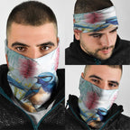 Splendid Fairy-wren Australia Neck Gaiter Aussie National Flowers - Watercolor Style - Aussie Hoodie