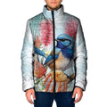 Splendid Fairy-wren Australia Padded Jacket Aussie National Flowers - Watercolor Style - Aussie Hoodie