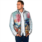 Splendid Fairy-wren Australia Padded Jacket Aussie National Flowers - Watercolor Style - Aussie Hoodie