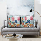 Splendid Fairy-wren Australia Pillow Cover Aussie National Flowers - Watercolor Style - Aussie Hoodie