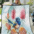Splendid Fairy-wren Australia Quilt Aussie National Flowers - Watercolor Style