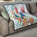 Splendid Fairy-wren Australia Quilt Aussie National Flowers - Watercolor Style