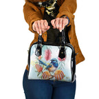 Splendid Fairy-wren Australia Shoulder Handbag Aussie National Flowers - Watercolor Style