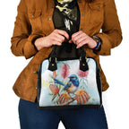 Splendid Fairy-wren Australia Shoulder Handbag Aussie National Flowers - Watercolor Style