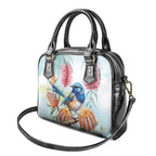 Splendid Fairy-wren Australia Shoulder Handbag Aussie National Flowers - Watercolor Style