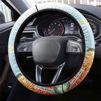 Splendid Fairy-wren Australia Steering Wheel Cover Aussie National Flowers - Watercolor Style
