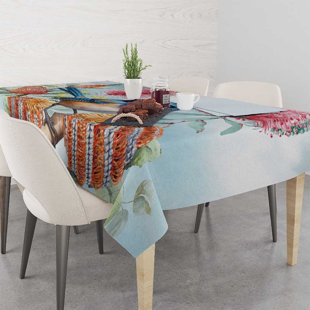 Splendid Fairy-wren Australia Tablecloth Aussie National Flowers - Watercolor Style