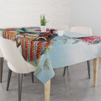 Splendid Fairy-wren Australia Tablecloth Aussie National Flowers - Watercolor Style