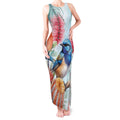 Splendid Fairy-wren Australia Tank Maxi Dress Aussie National Flowers - Watercolor Style