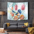 Splendid Fairy-wren Australia Tapestry Aussie National Flowers - Watercolor Style