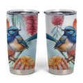 Splendid Fairy-wren Australia Tumbler Cup Aussie National Flowers - Watercolor Style