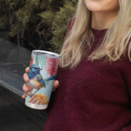 Splendid Fairy-wren Australia Tumbler Cup Aussie National Flowers - Watercolor Style
