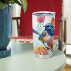 Splendid Fairy-wren Australia Tumbler Cup Aussie National Flowers - Watercolor Style