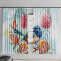 Splendid Fairy-wren Australia Window Curtain Aussie National Flowers - Watercolor Style