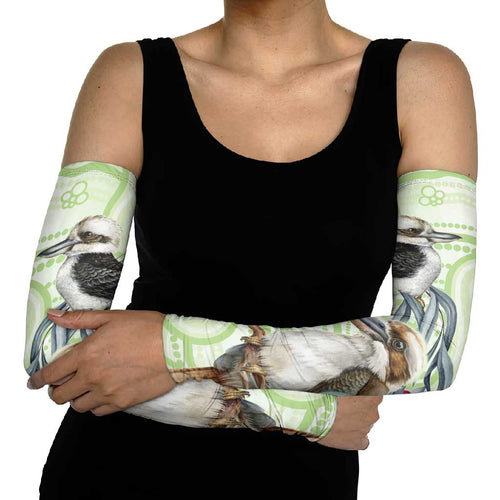 Australia Gumtree And Kookaburra Arm Sleeves Aboriginal Art - Watercolor Style - Aussie Hoodie